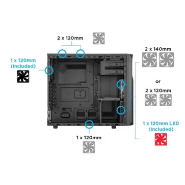Case Corsair Carbide Series SPEC-03 Blue LED Mid Tower Color:black