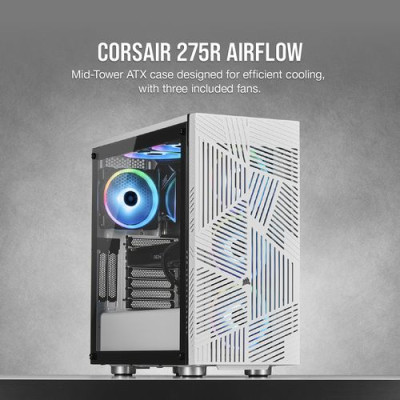 Case Corsair 275R Airflow Tempered Glass white Case Corsair 275R Airflow Tempered Glass white