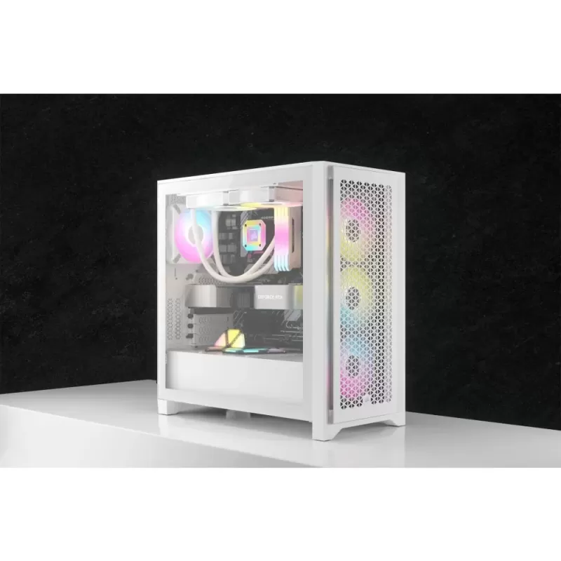 Корпус Corsair iCUE 4000D RGB AIRFLOW Mid-Tower Case - 3x AF120 RGB ELITE White Fans - iCUE Lighting Node PRO Controller - High-airflow Design white