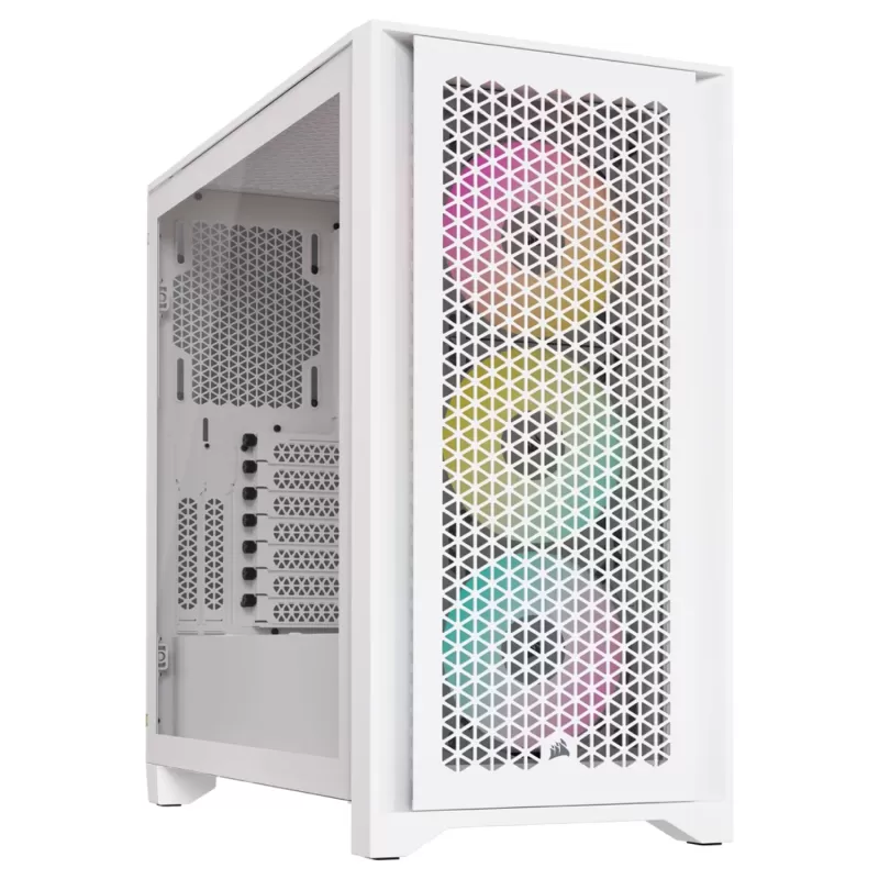 Корпус Corsair iCUE 4000D RGB AIRFLOW Mid-Tower Case - 3x AF120 RGB ELITE White Fans - iCUE Lighting Node PRO Controller - High-airflow Design white