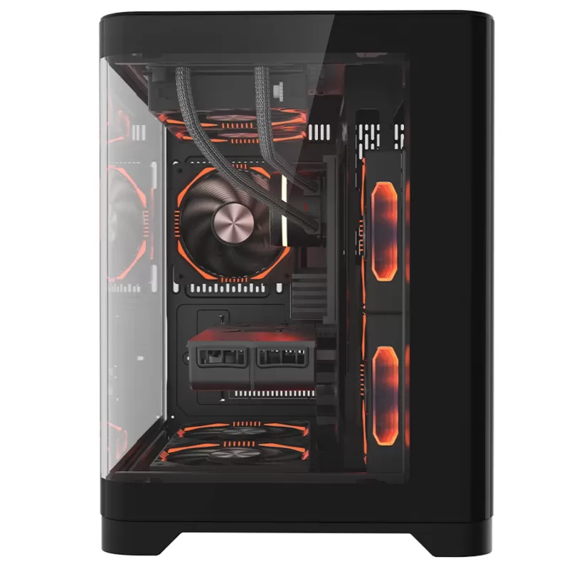 מארז 1St Player UV5 3X ARGB Fan HUB+Remote שחור Micro ATX