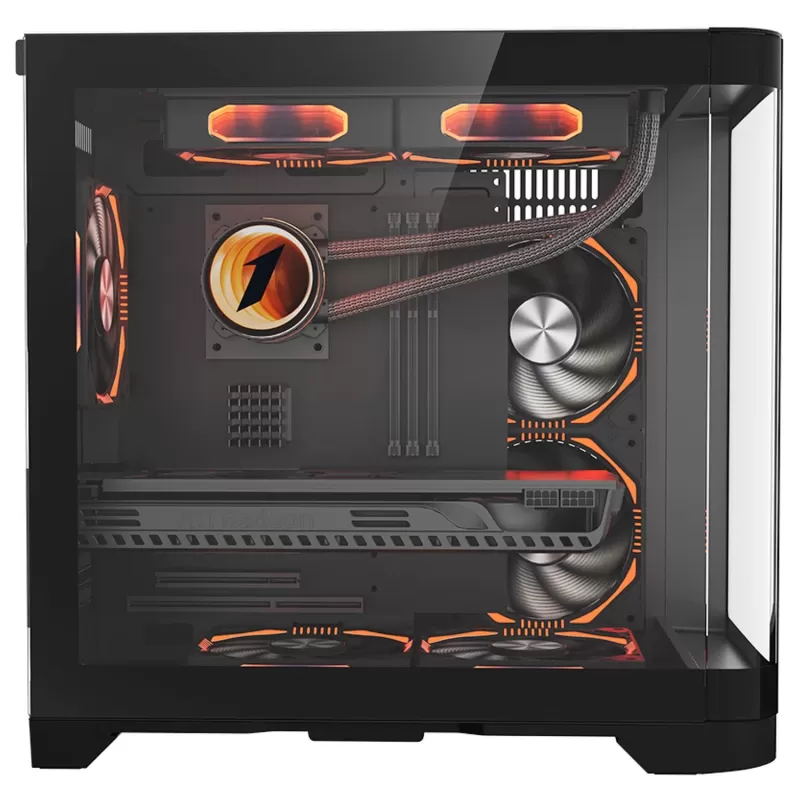 מארז 1St Player UV5 3X ARGB Fan HUB+Remote שחור Micro ATX