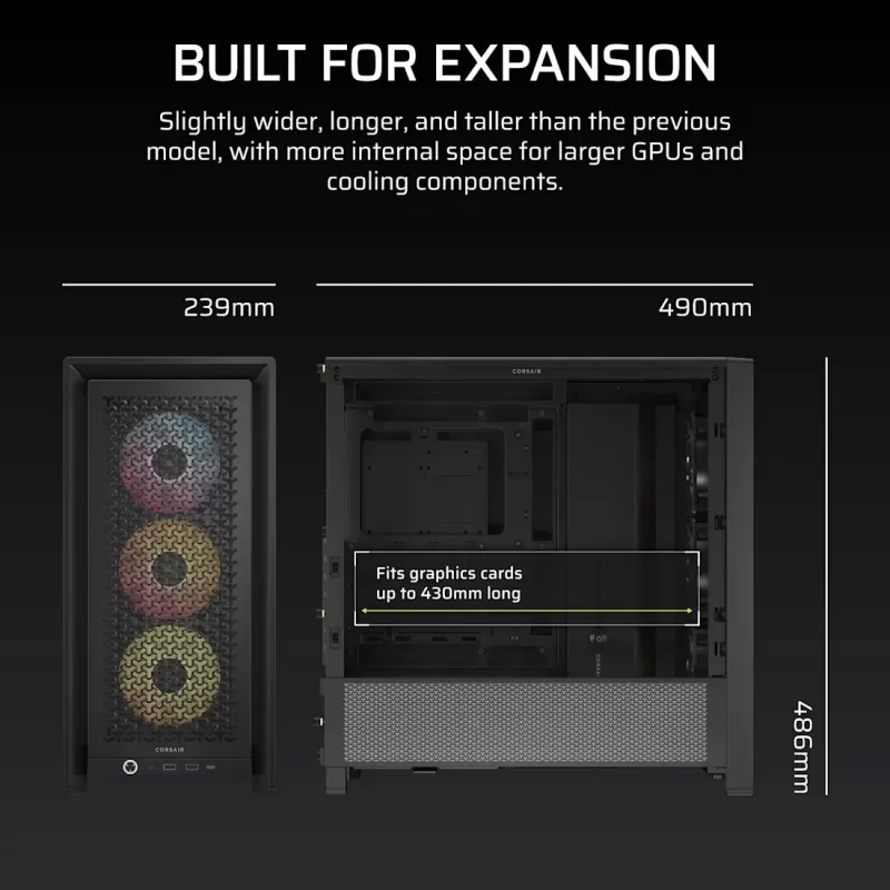 מארז Corsair FRAME 4000D RS ARGB Modular שחור Mid Tower