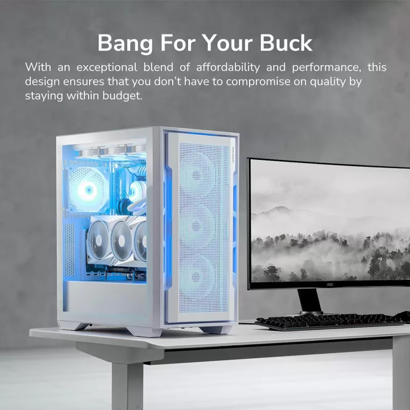 מארז COUGAR Uniface RGB Mid Tower צבע לבן