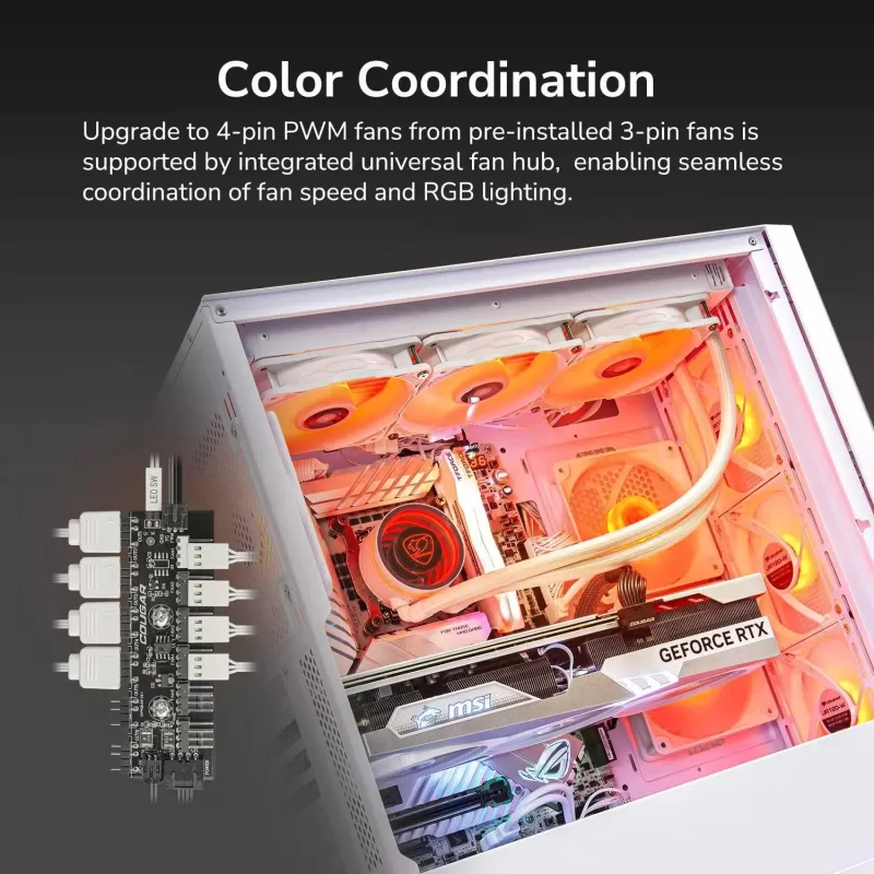 מארז COUGAR Uniface RGB Mid Tower צבע לבן