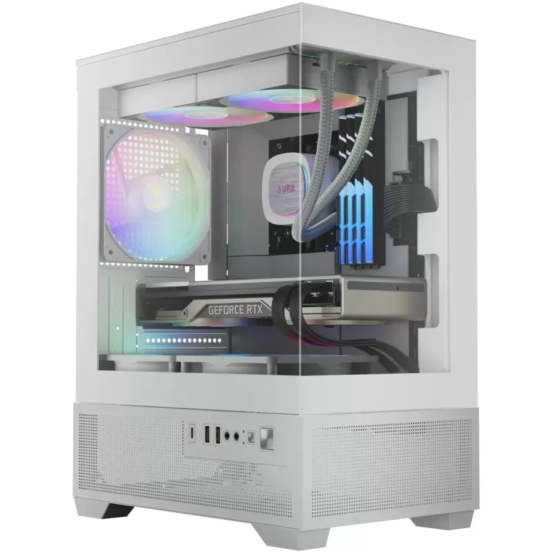 Case Gamdias AURA GC9M ELITE WH ARGB white Micro Tower
