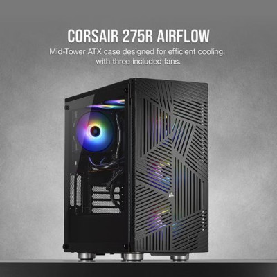 Case Corsair 275R Airflow Tempered Glass black Case Corsair 275R Airflow Tempered Glass black