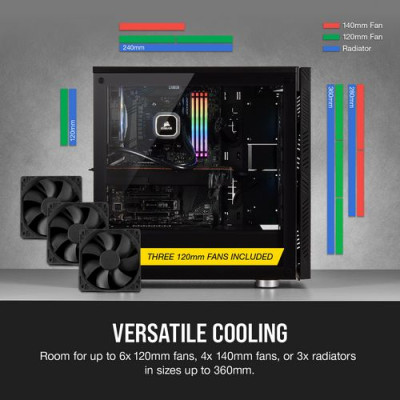 Case Corsair 275R Airflow Tempered Glass black Case Corsair 275R Airflow Tempered Glass black
