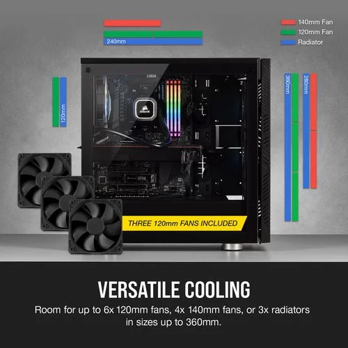 Case Corsair 275R Airflow Tempered Glass black Mid Tower