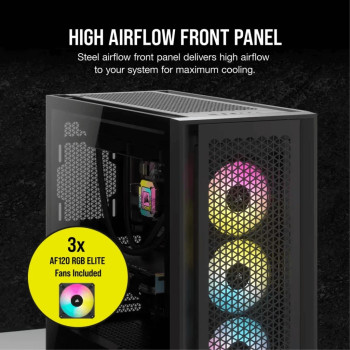 מארז Corsair iCUE 5000D RGB AIRFLOW Mid-Tower Case - 3x AF120 RGB ELITE Fans -