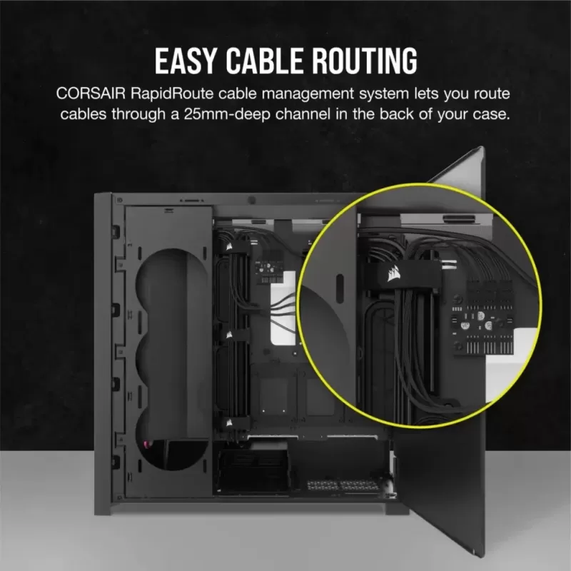 Case Corsair iCUE 5000D RGB AIRFLOW Mid-Tower Case - 3x AF120 RGB ELITE Fans - iCUE Lighting Node PRO Controller - High-airflow Design black Mid Tower
