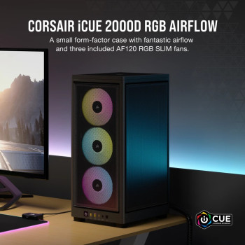 מארז Corsair 2000D RGB AIRFLOW - שחור Mini-ITX