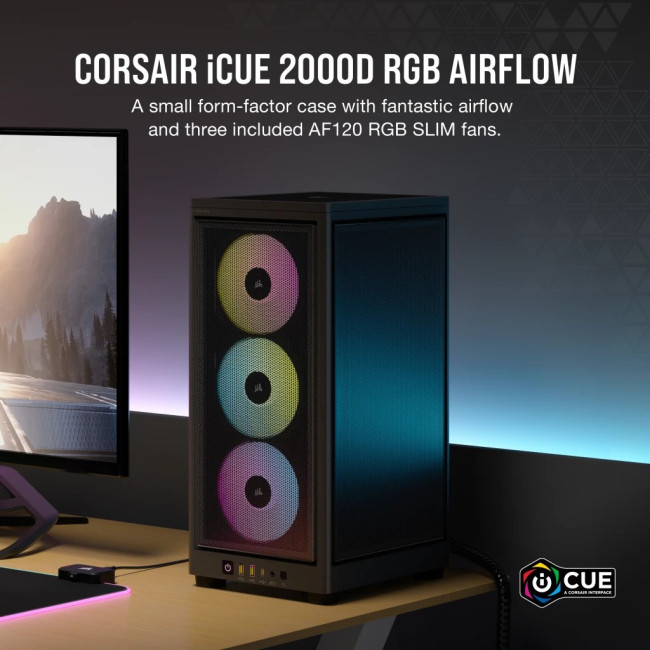 Case Corsair 2000D RGB AIRFLOW - black Mini-ITX