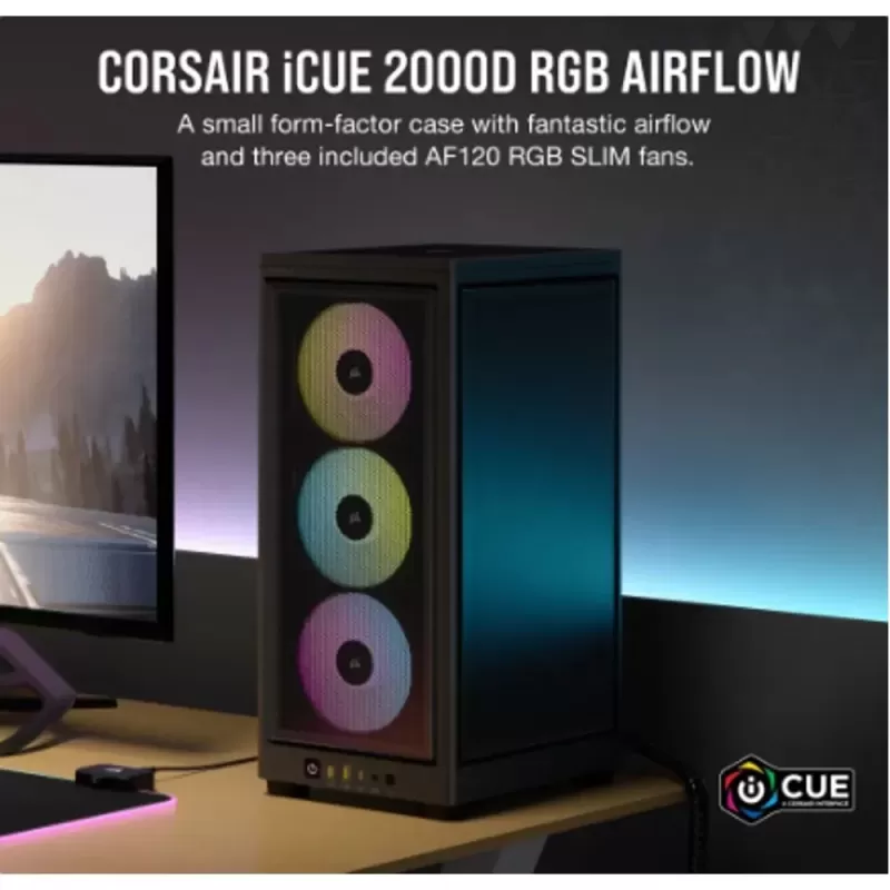 Case Corsair 2000D RGB AIRFLOW - black Mini-ITX