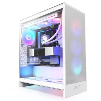Case NZXT H7 Flow RGB Mid-Tower ATX white ATX Case NZXT H7 Flow RGB Mid-Tower ATX white ATX