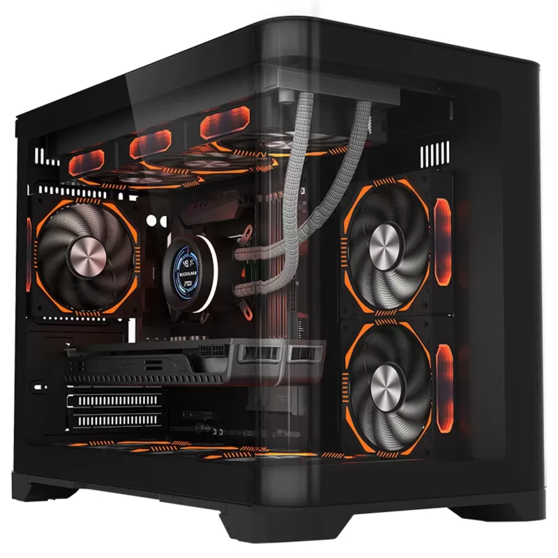 מארז 1St Player UV6 3X ARGB Fan HUB+Remote שחור Case Micro ATX