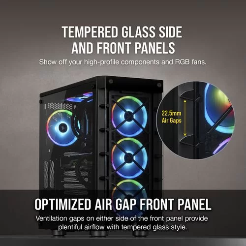 מארז Corsair iCue 465X RGB שחור Mid Tower