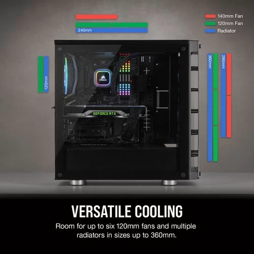 מארז Corsair iCue 465X RGB שחור Mid Tower