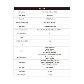 Case Antec NX120 Color:black Case Antec NX120 Color:black