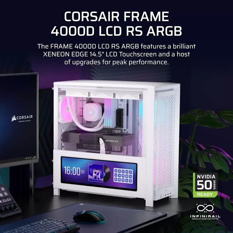 Computer Case Corsair FRAME 4000D RS ARGB Premium white Mid Tower Mid Tower Computer Case Corsair FRAME 4000D RS ARGB Premium white Mid Tower Mid Tower