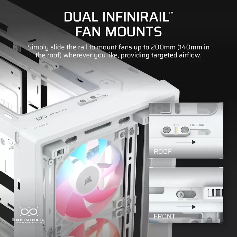 Computer Case Corsair FRAME 4000D RS ARGB Premium white Mid Tower Mid Tower Computer Case Corsair FRAME 4000D RS ARGB Premium white Mid Tower Mid Tower