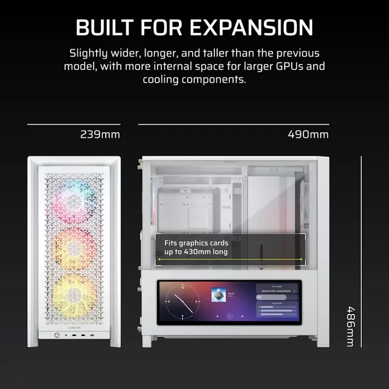 Computer Case Corsair FRAME 4000D RS ARGB Premium white Mid Tower Mid Tower Computer Case Corsair FRAME 4000D RS ARGB Premium white Mid Tower Mid Tower