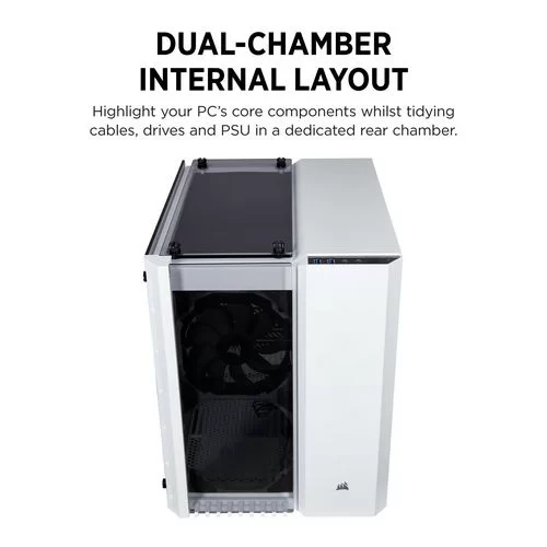 Case Corsair Crystal Series 280X Tempered Glass white SMALL CASE