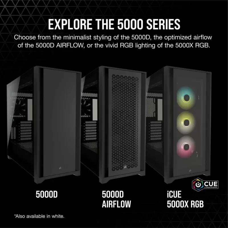 מארז Corsair 5000D AIRFLOW Tempered Glass שחור Mid Tower מארז Corsair 5000D AIRFLOW Tempered Glass שחור Mid Tower
