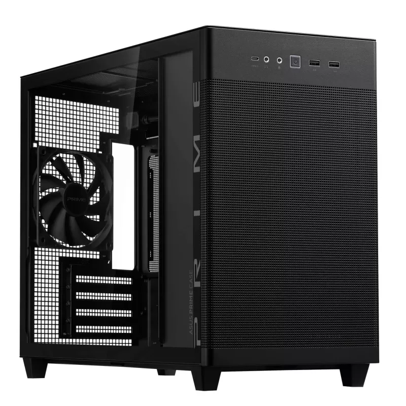 מארז Asus Prime AP201 Tempered Glass שחור Micro ATX