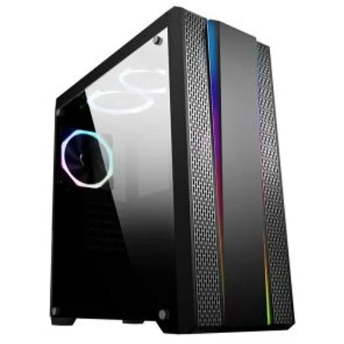 Case IPPON Ippon case Tempered glass 3X 120 Rainbow fans ATX Color:black