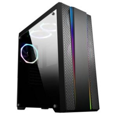 Корпус IPPON Ippon case Tempered glass 3X 120 Rainbow fans ATX Цвет:черный