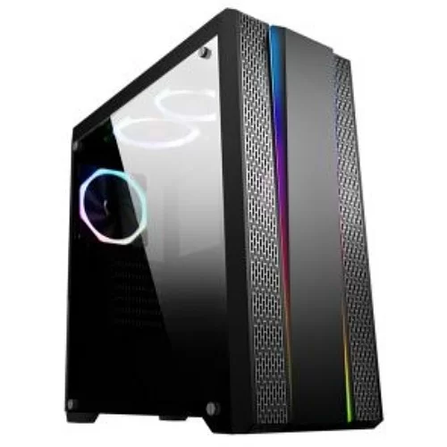 Case IPPON Ippon case Tempered glass 3X 120 Rainbow fans ATX Color:black