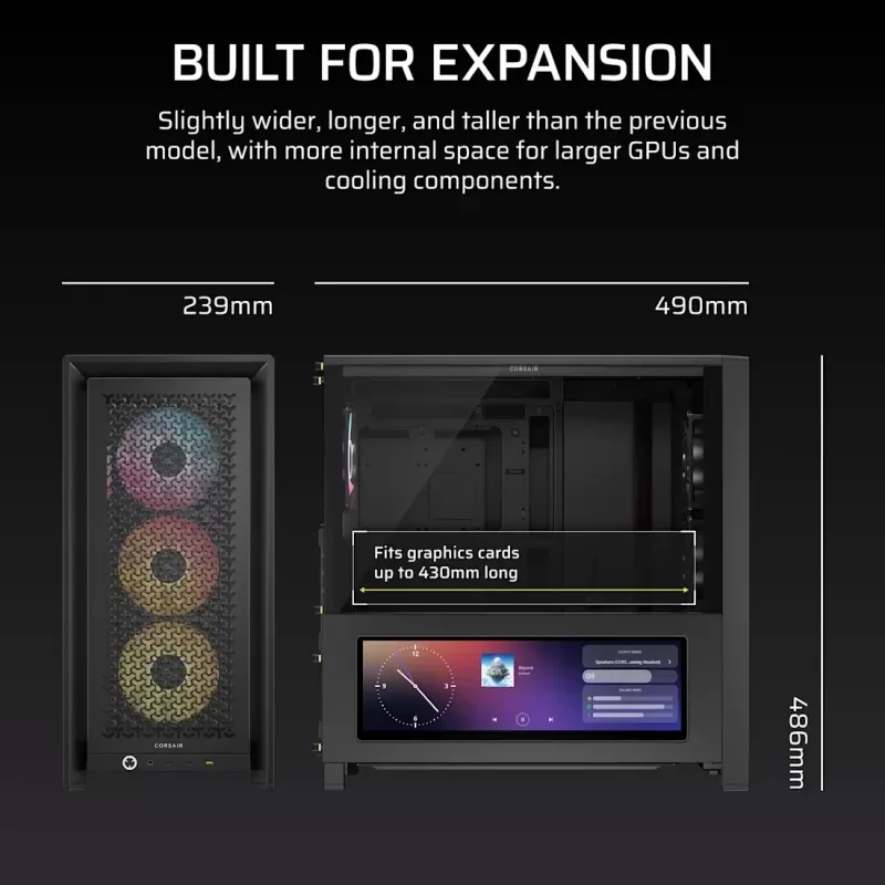 Computer Case Corsair FRAME 4000D RS ARGB Premium black Mid Tower Mid Tower Computer Case Corsair FRAME 4000D RS ARGB Premium black Mid Tower Mid Tower