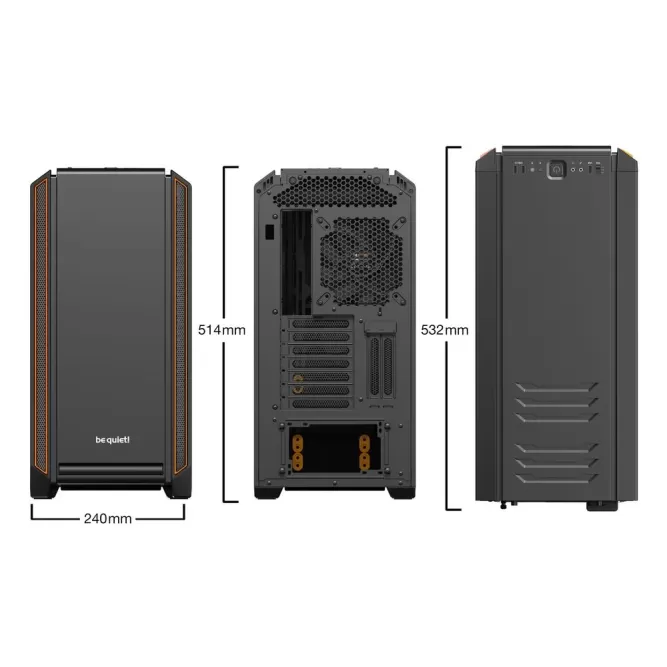מארז be quiet! SILENT BASE 601 Window כתום Mid Tower צבע שחור, כתום