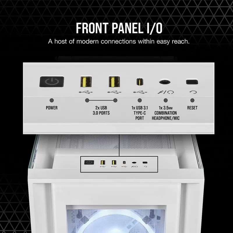 מארז Corsair 5000X RGB QL Edition Mid-Tower צבע לבן