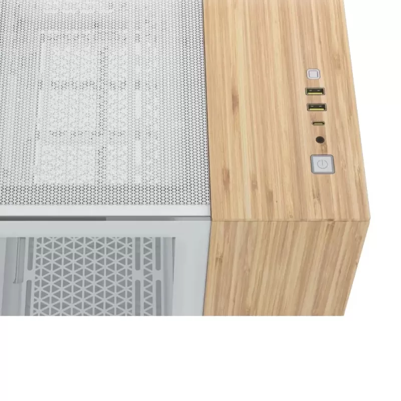 מארז Corsair 2500X Micro ATX - Dual Chamber + Mini Tower צבע לבן + פנל קדמי בגימור במבוק