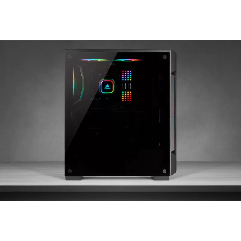 Корпус Corsair iCUE 220T RGB Tempered Glass Mid black Mid Tower