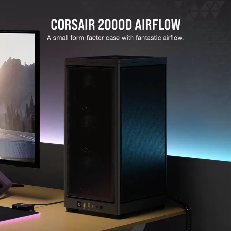 Case Corsair 2000D AIRFLOW Mini-ITX PC Case - black Mini-ITX Case Corsair 2000D AIRFLOW Mini-ITX PC Case - black Mini-ITX
