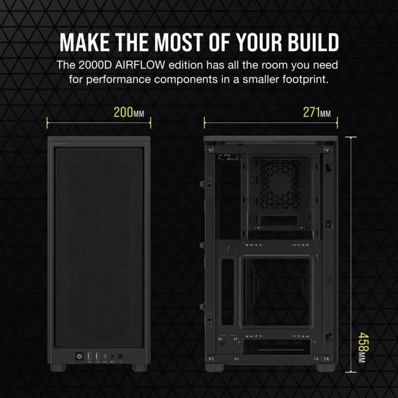 Case Corsair 2000D AIRFLOW Mini-ITX PC Case - black Mini-ITX Case Corsair 2000D AIRFLOW Mini-ITX PC Case - black Mini-ITX