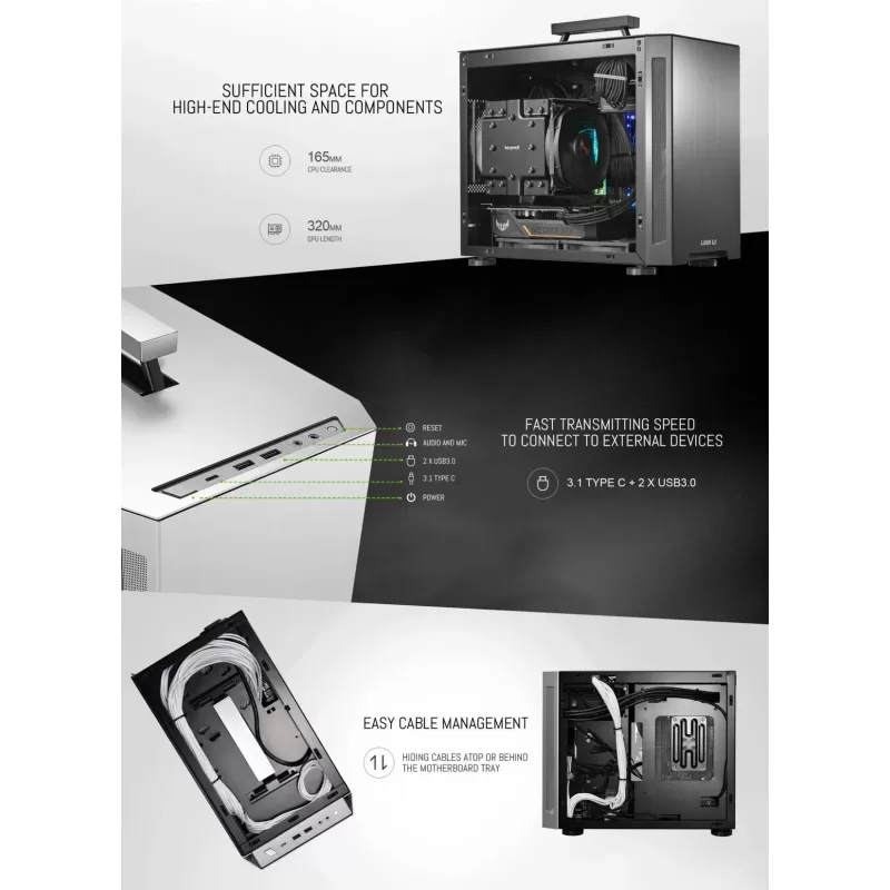 Case LIAN-LI Mini-ITX PC-TU150 Windowless black Mini Tower