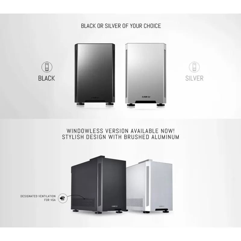 Case LIAN-LI Mini-ITX PC-TU150 Windowless black Mini Tower