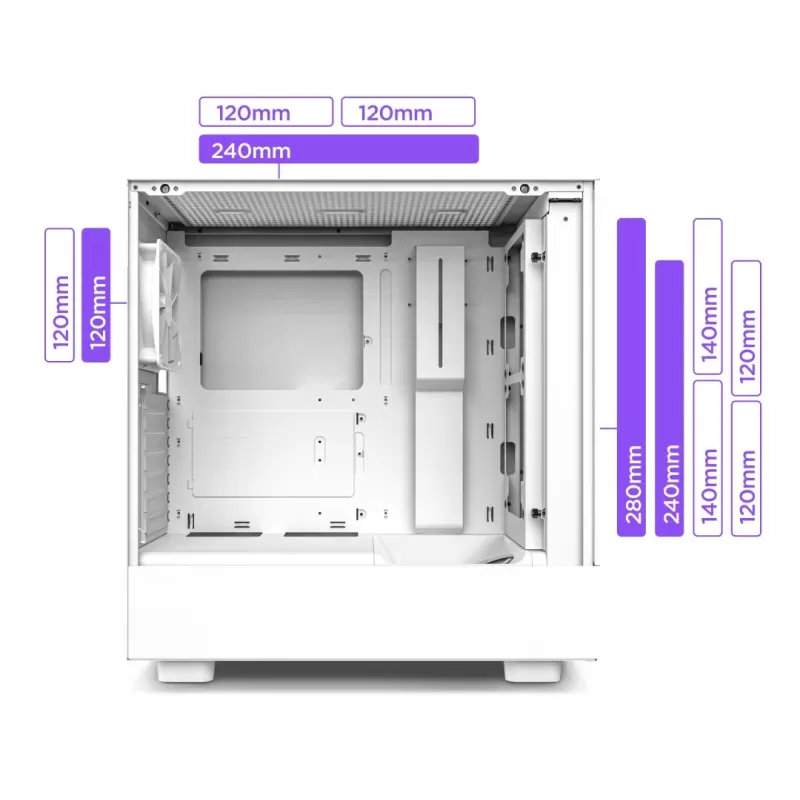 Корпус NZXT H5 Flow RGB white ATX