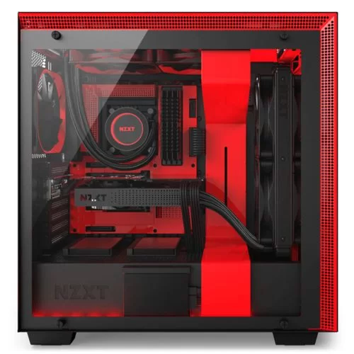 Корпус NZXT H700i black, red