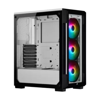 Case Corsair iCUE 220T RGB Tempered Glass Mid white, black Mid Tower
