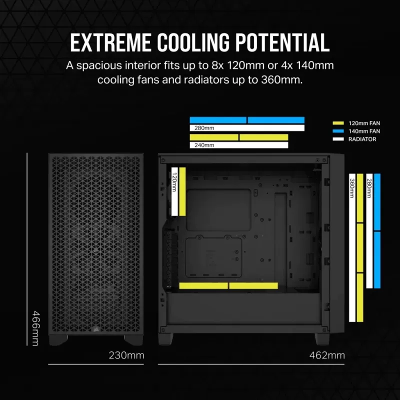Case Corsair 3000D AIRFLOW - black Mid Tower