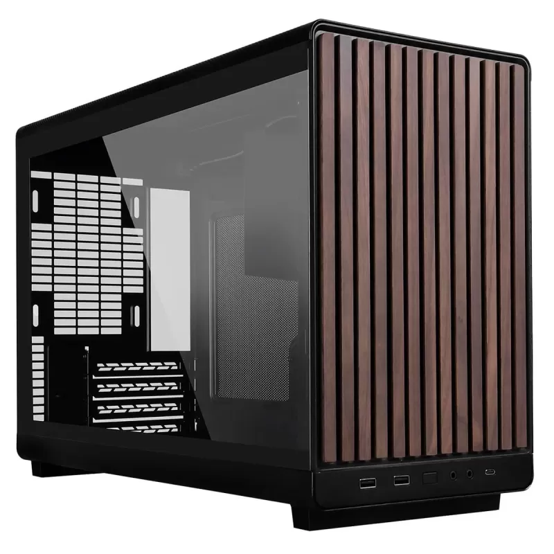 Корпус LIAN-LI A3 Wood and Glass Edition black Micro ATX