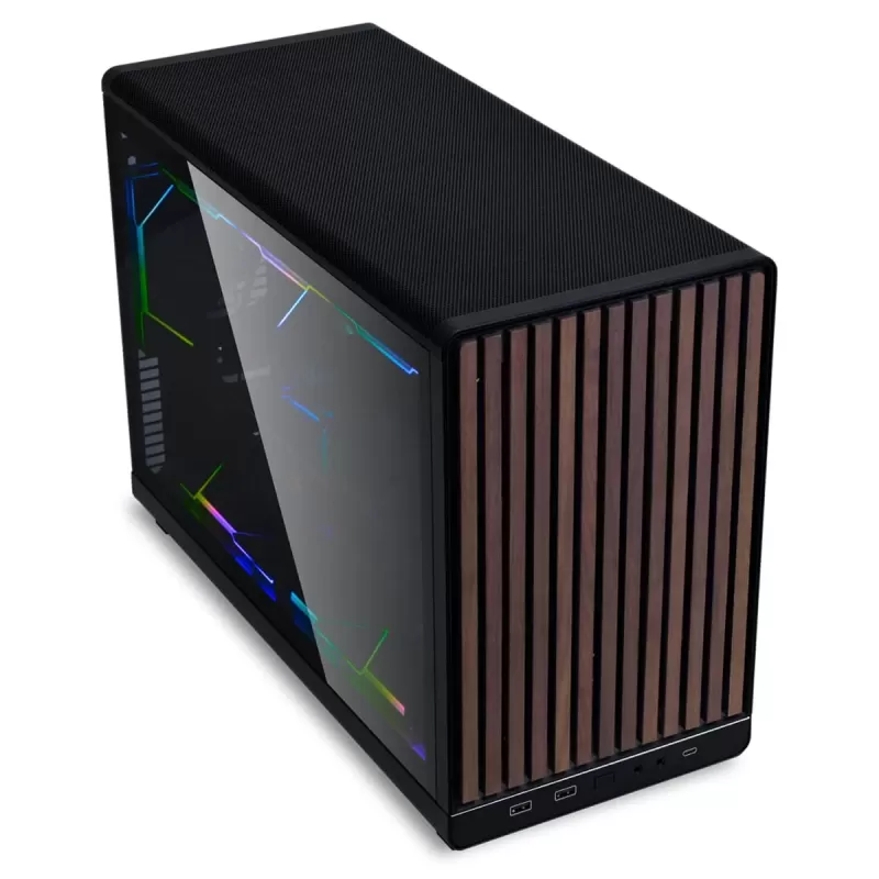 Корпус LIAN-LI A3 Wood and Glass Edition black Micro ATX