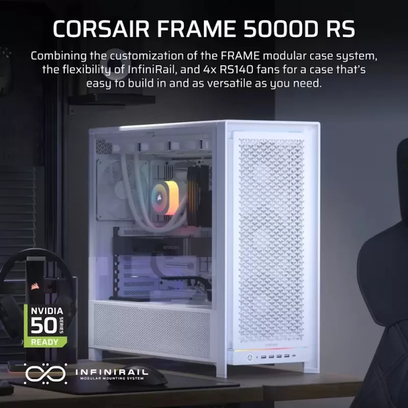 מארז Corsair FRAME 5000D RS Mid Tower צבע לבן
