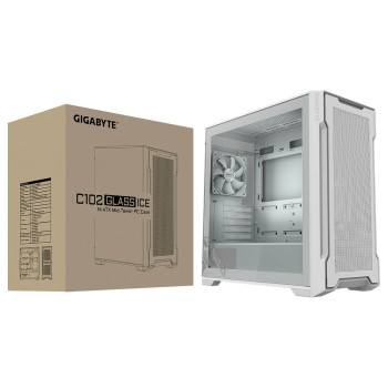 מארז Gigabyte C102 Glass ICE Mid Tower צבע לבן