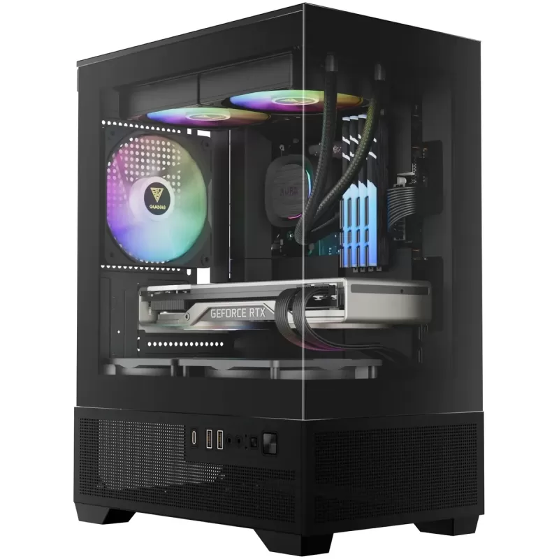 Case Gamdias AURA GC9M ELITE ARGB black Micro Tower